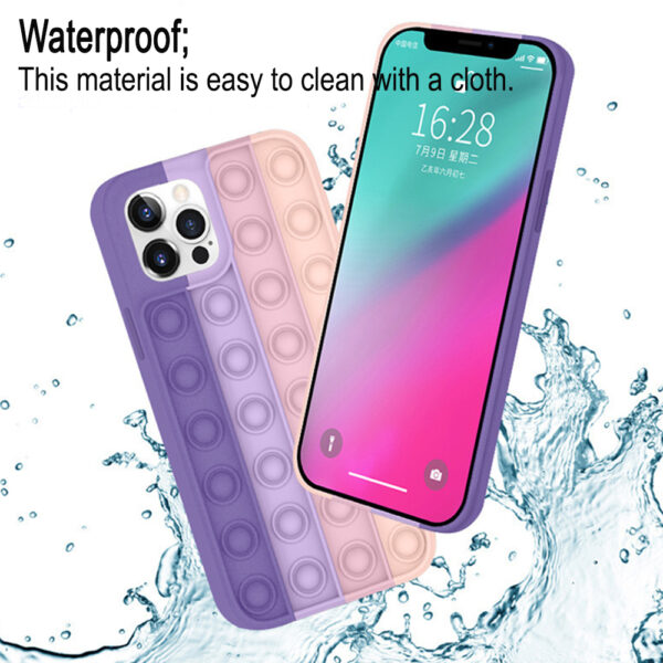 Rainbow Silicone Phone Case for iPhone Devices Stress Reliever Pop Bubble_1