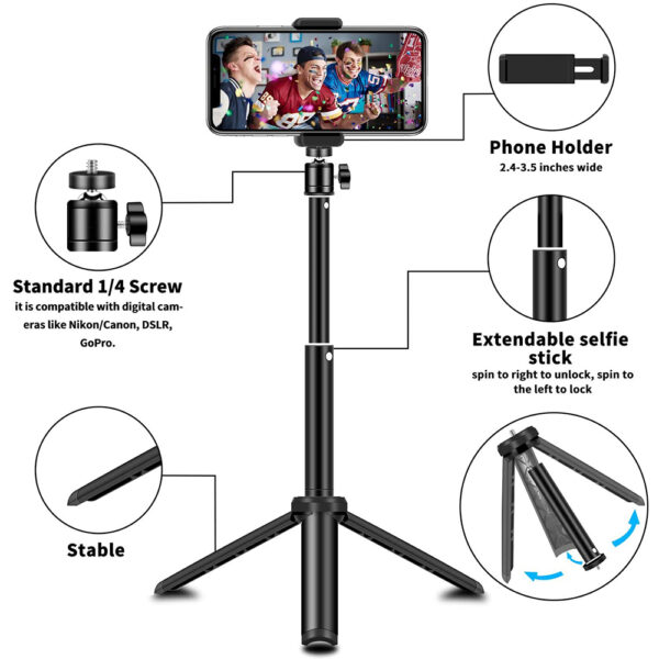 2-in-1 Remote Shutter Mini Tripod and Selfie Stick for Smartphones_9