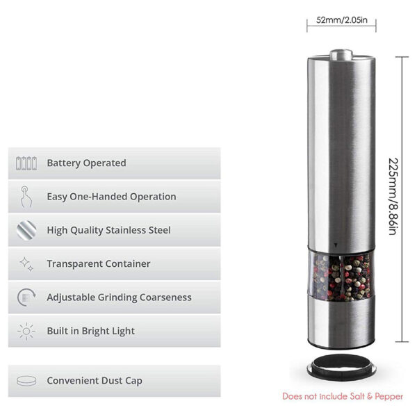 Electric Pepper Grinder Spice Mill and Grinder- Battery Operated_7