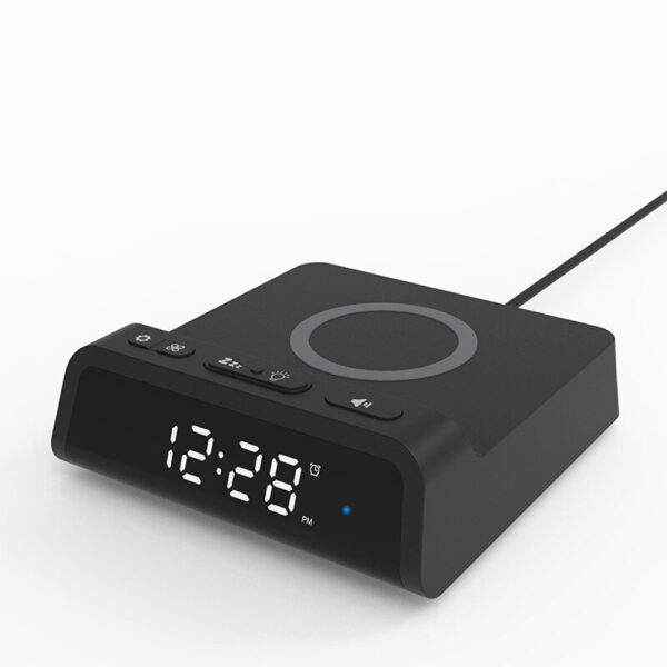 Digital Alarm Clock with Wireless Charger for QI Devices- USB Powered_9