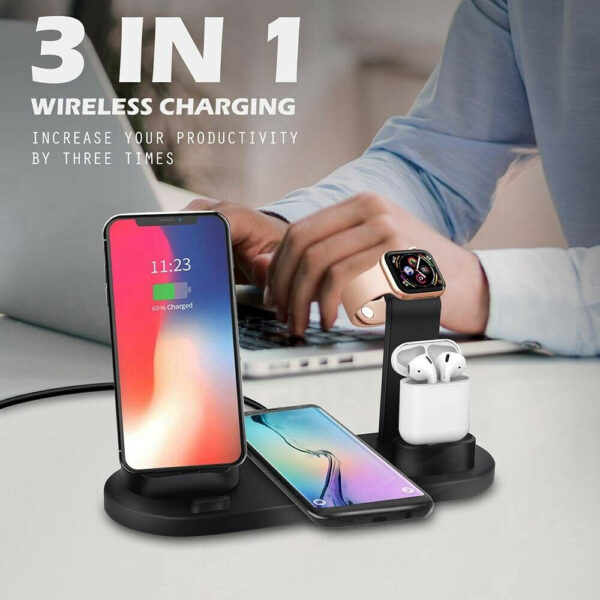 3-in-1 Wireless Charging Dock for QI Devices- USB Powered_9