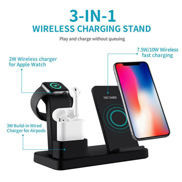 3-in-1 Fast Charging Wireless Mobile Phone Charging Station(USB Power Cable)_2