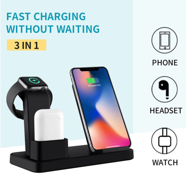 3-in-1 Fast Charging Wireless Mobile Phone Charging Station(USB Power Cable)_3