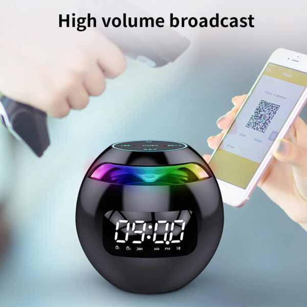 Wireless USB Rechargeable Spherical Speaker and Digital Clock_8