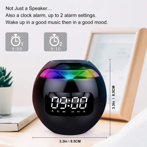 Wireless USB Rechargeable Spherical Speaker and Digital Clock_1