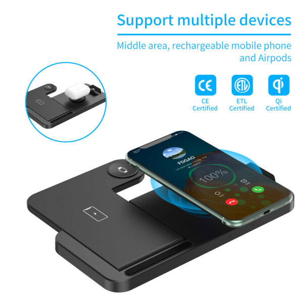 4-in-1 Wireless Fast Charging Station for QI Devices- USB Powered_9