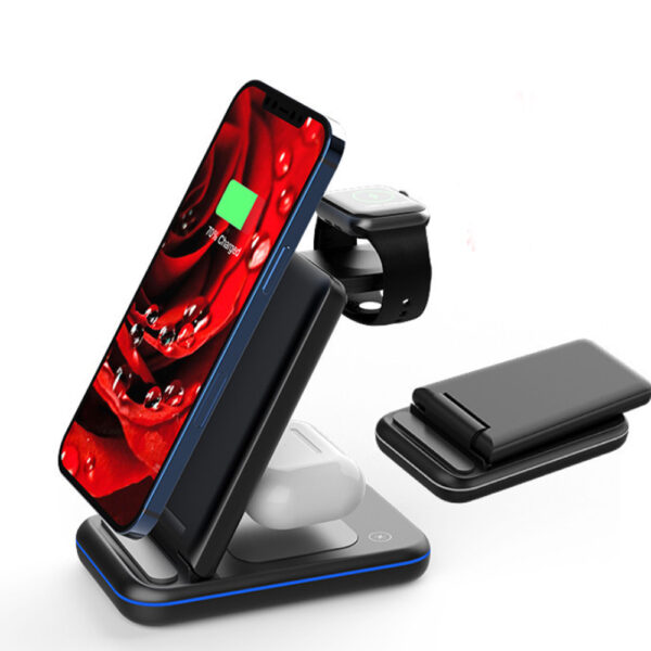 3-in-1 Foldable Wireless Charging Station for QI Devices- USB Power Supply_8