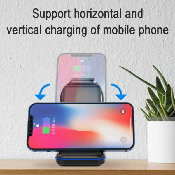 3-in-1 Foldable Wireless Charging Station for QI Devices- USB Power Supply_1