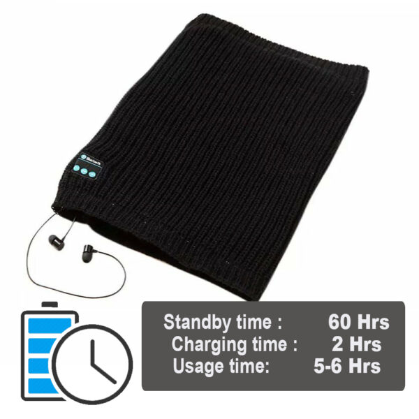 Washable Knitted Bluetooth Musical Headphone Scarf- USB Charging_8