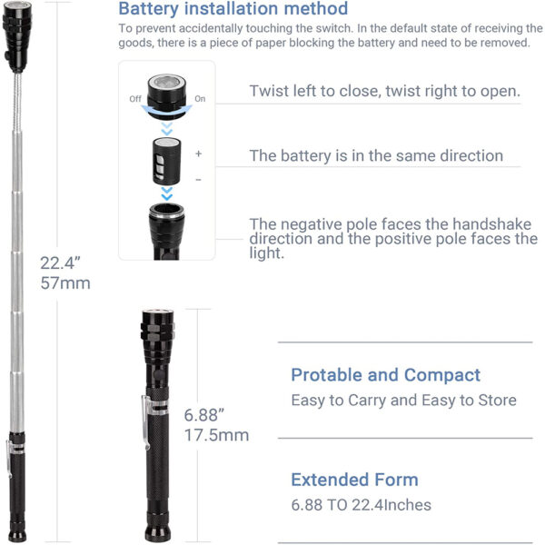 Battery Operated Magnetic Pick-up Tool and Flash Light_8