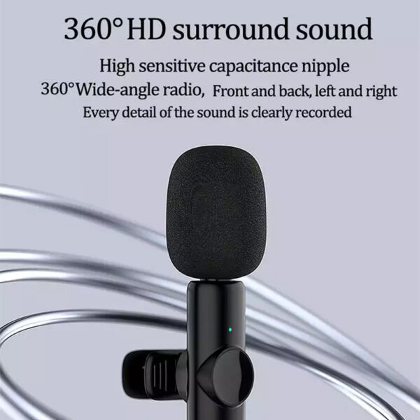 Rechargeable Wireless Mini Plugged-in Microphone Lapel with Clip_7