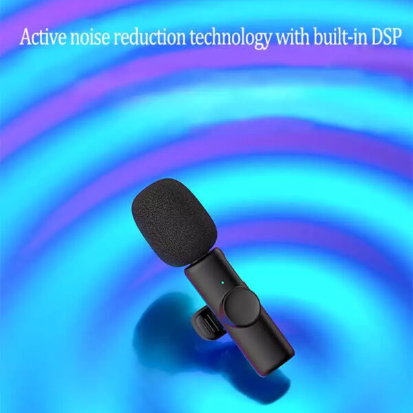 Rechargeable Wireless Mini Plugged-in Microphone Lapel with Clip_4