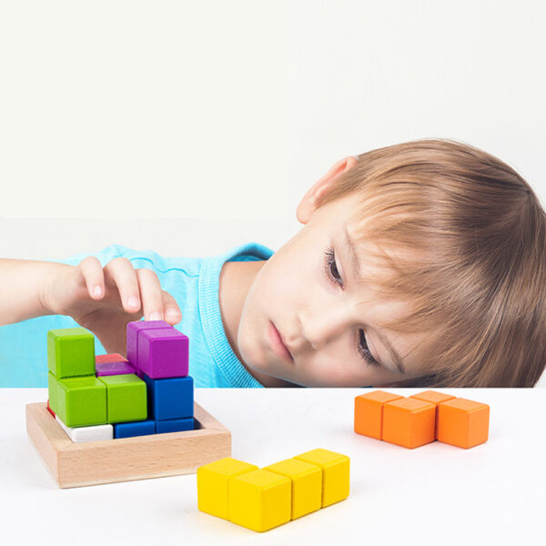 New Arrival Master Builder Color blocks Seven Shapes Puzzle Early Kids Education Toys Wooden Creative Puzzle Game toys for Child_6