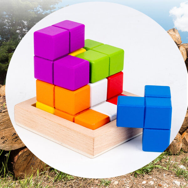 New Arrival Master Builder Color blocks Seven Shapes Puzzle Early Kids Education Toys Wooden Creative Puzzle Game toys for Child_2