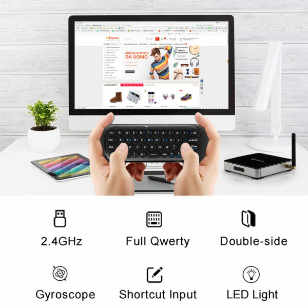 W1 2.4G Air Mouse Wireless Keyboard USB Receiver- USB Charging_3