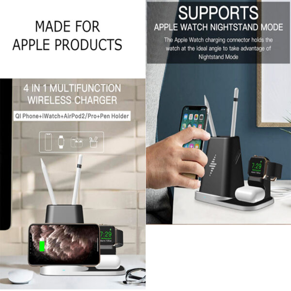 4-in-1 Universal Vertical Wireless QI Charging Station and Storage Box for APPLE QI Devices_5