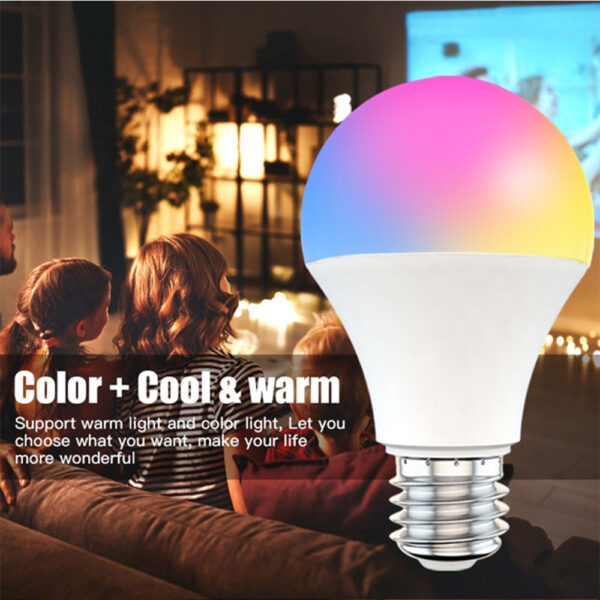 15W Wi-Fi Smart Bulb E27 LED RGB Bulb Works with Alexa / Google Home 85-265V RGB + White -Dimmable Timer Function Magic Bulb_3