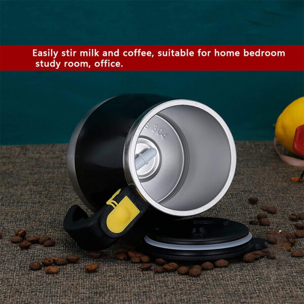 Hot and Cold Battery Operated Magnetic Stainless Steel Self Stirring Mug for Coffee, Tea and Juice_8