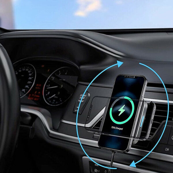 15W Fast Charging Magnetic Wireless Car Charger Stand Holder for QI Phones_3