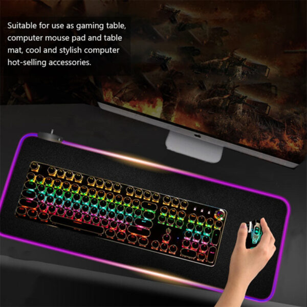 RGB LED Non-Slip Luminous Mouse Pad for Gaming PC Keyboard_5