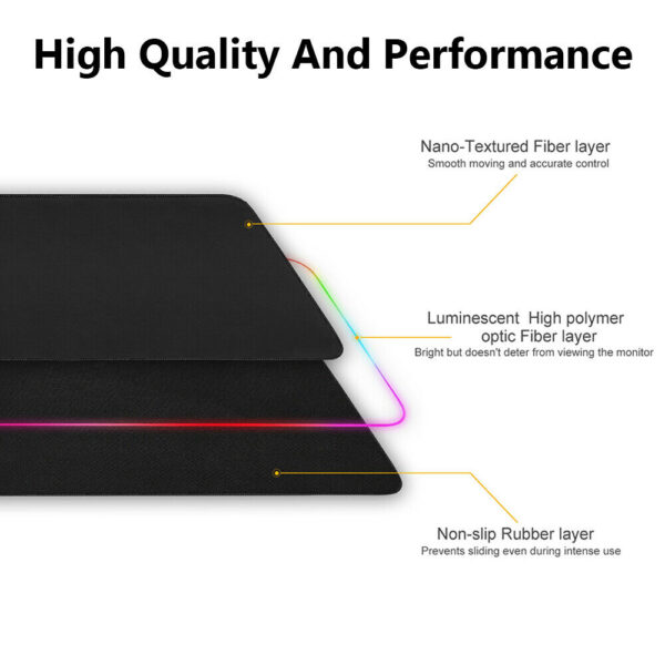 RGB LED Non-Slip Luminous Mouse Pad for Gaming PC Keyboard_6