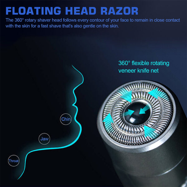 Mini Electric Rotary Shaver Portable Micro-USB Electric Razor for Face and Body Hair_9