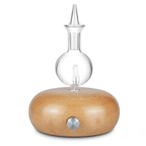 Essential Oil Glass Diffuser Oil Aromatherapy Wood Base- AU, EU, UK, US Plug_0