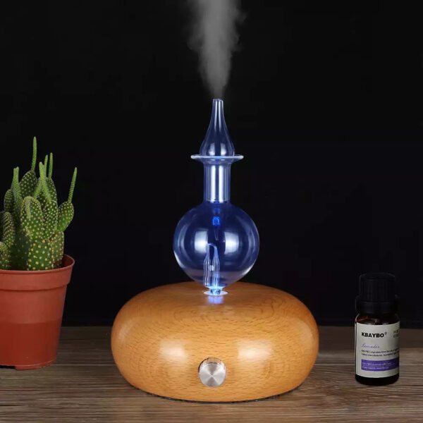 Essential Oil Glass Diffuser Oil Aromatherapy Wood Base- AU, EU, UK, US Plug_4