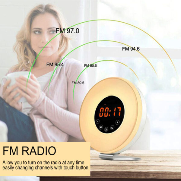 Wake-up Digital Alarm Clock Touch Sensitive LED Light Simulation- USB Powered_7