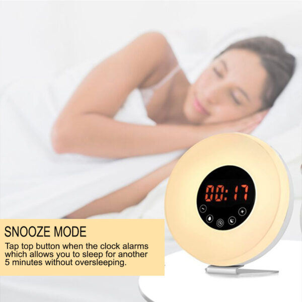 Wake-up Digital Alarm Clock Touch Sensitive LED Light Simulation- USB Powered_9