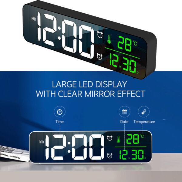 USB Plugged-in Luminous Large Screen LED Digital Electronic Display Alarm Clock_7