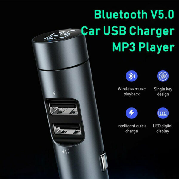 Wireless Car Bluetooth Transmitter and Charger Column Style_3