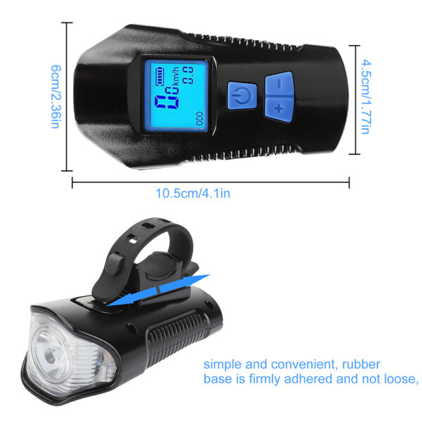 3-in-1 USB Rechargeable Bicycle Speedometer LED Front Light_2