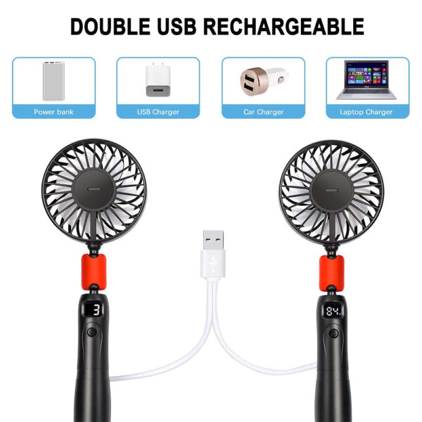 2-in-1 Portable Handheld and Hanging Neck Fan- USB Charging_3