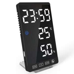 6-inch LED Mirror Touch Button Alarm Clock- USB Interface_0