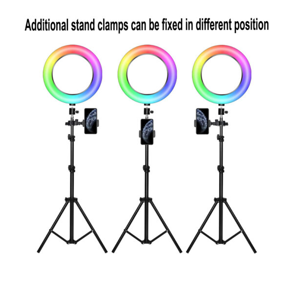 26cm RGB LED Selfie Ring Fill Light with Tripod- USB Powered_1