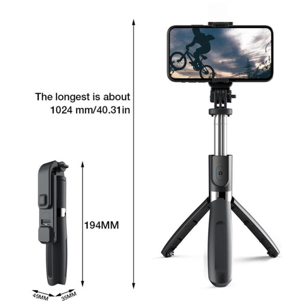 2-in-1 Foldable Monopod and Tripod with Remote Control Shutter Fill Light_9