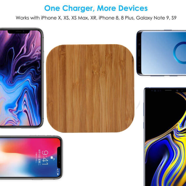 Wireless Wooden Charging Pad for QI Enabled Devices- USB Cable_4