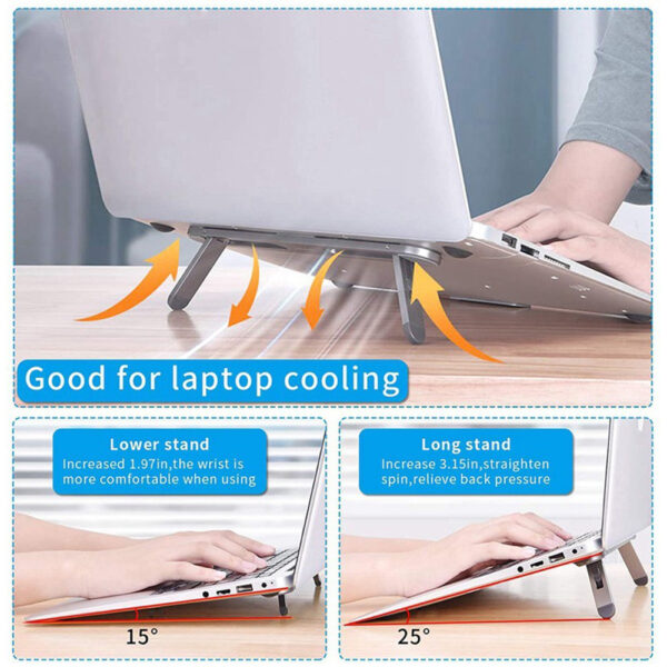 Ergonomic Foldable Aluminum Laptop Cooling Stand and Holder_7