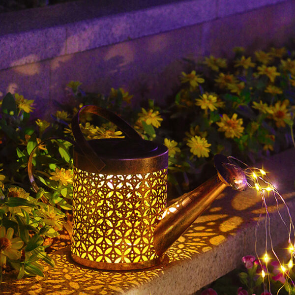 Solar Powered LED Watering Can String Light Outdoor Garden Décor_2