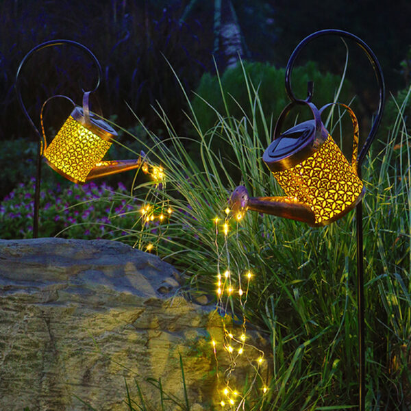 Solar Powered LED Watering Can String Light Outdoor Garden Décor_3