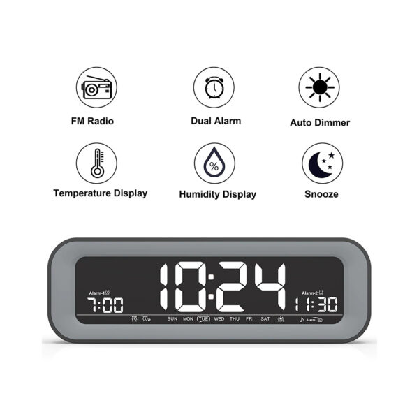 USB Interface Large Screen Digital Alarm Clock and Charger_9