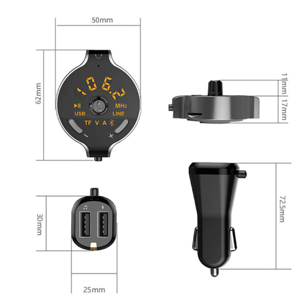 Dual Car Charger and Wireless FM Transmitter Aux-in and U-Disk_5