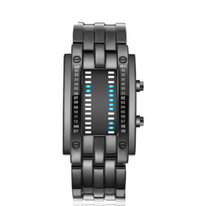 Creative Binary Watch LED Digital Display Buckle Type Lock Wristwatch_0