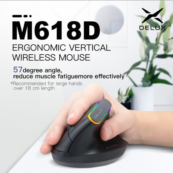 2.4G Wireless Vertical Ergonomic Optical Mouse- USB Charging_7