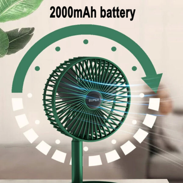 Mini Foldable USB Rechargeable Desk Fan Portable Telescopic Fan_5