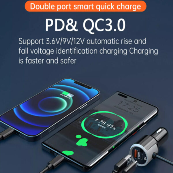 QC3.0 Car Charger Mp3 Player Handsfree FM Transmitter_4