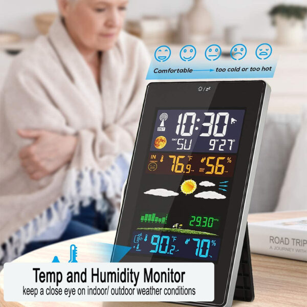 Wireless Indoor and Outdoor Weather Station Color Screen- USB Plugged-in_6