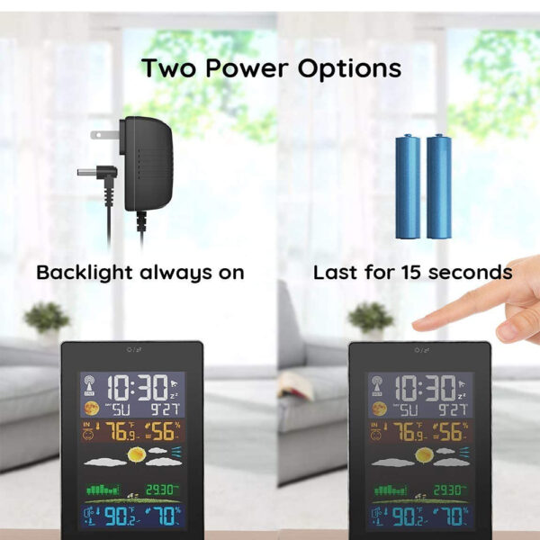 Wireless Indoor and Outdoor Weather Station Color Screen- USB Plugged-in_7