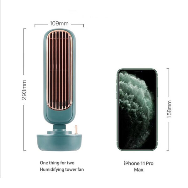 Retro Humidification Silent Wireless USB Power Tower Fan_7